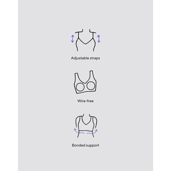HoneyLove Crossover V-Neck Bra Wireless Adjustable Padded Tan Beige Plus Size 1X - Picture 11 of 12